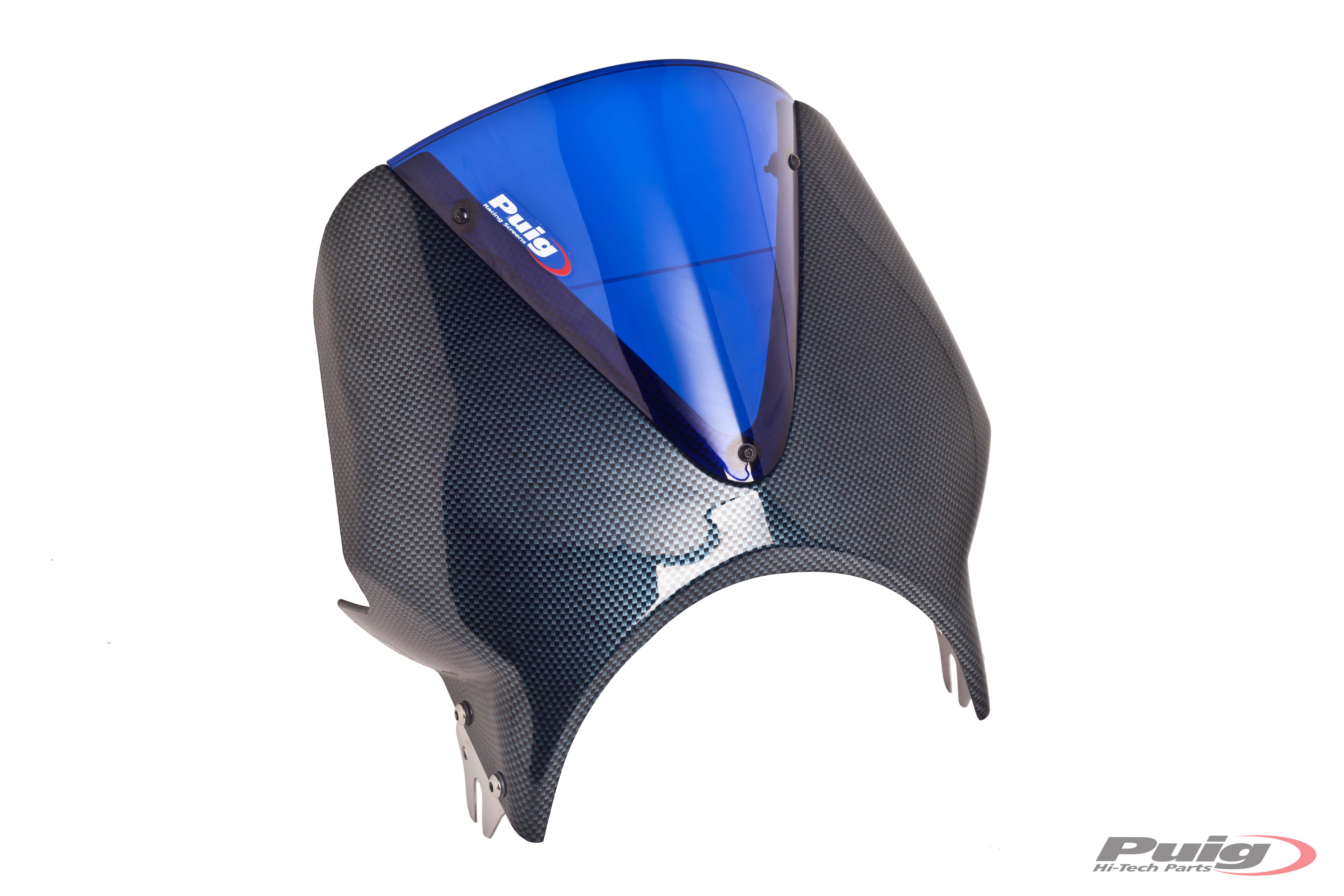 Puig Windscreen Mod.Vision Semif.C/Carbon Screen C/Blue