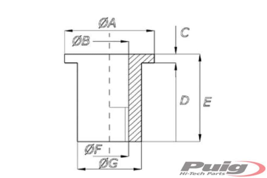 Puig M6 Wellnuts (25 Unit) 15 X 7 X 1,5 X 13,5 X 15 X 12,5