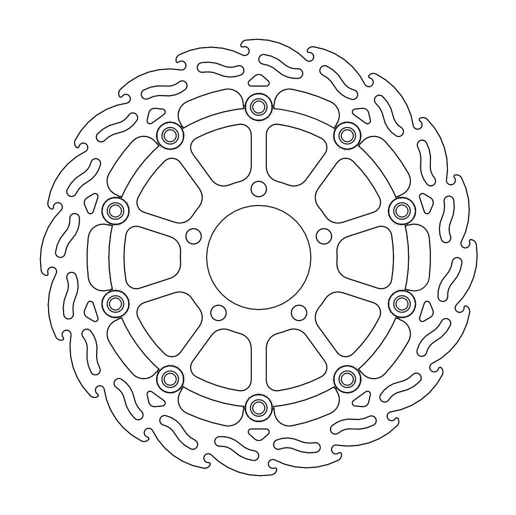 Moto-Master Flame Jarrulevy eteen oikea Suzuki: GSX 600-750, SV 650