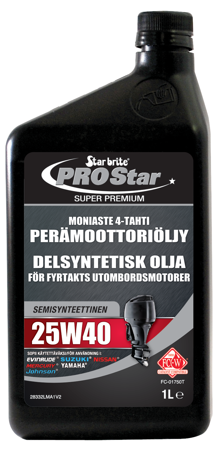 Star brite Moniaste 4-tahti 25W40 Perämoot.öljy synt. 3,78L