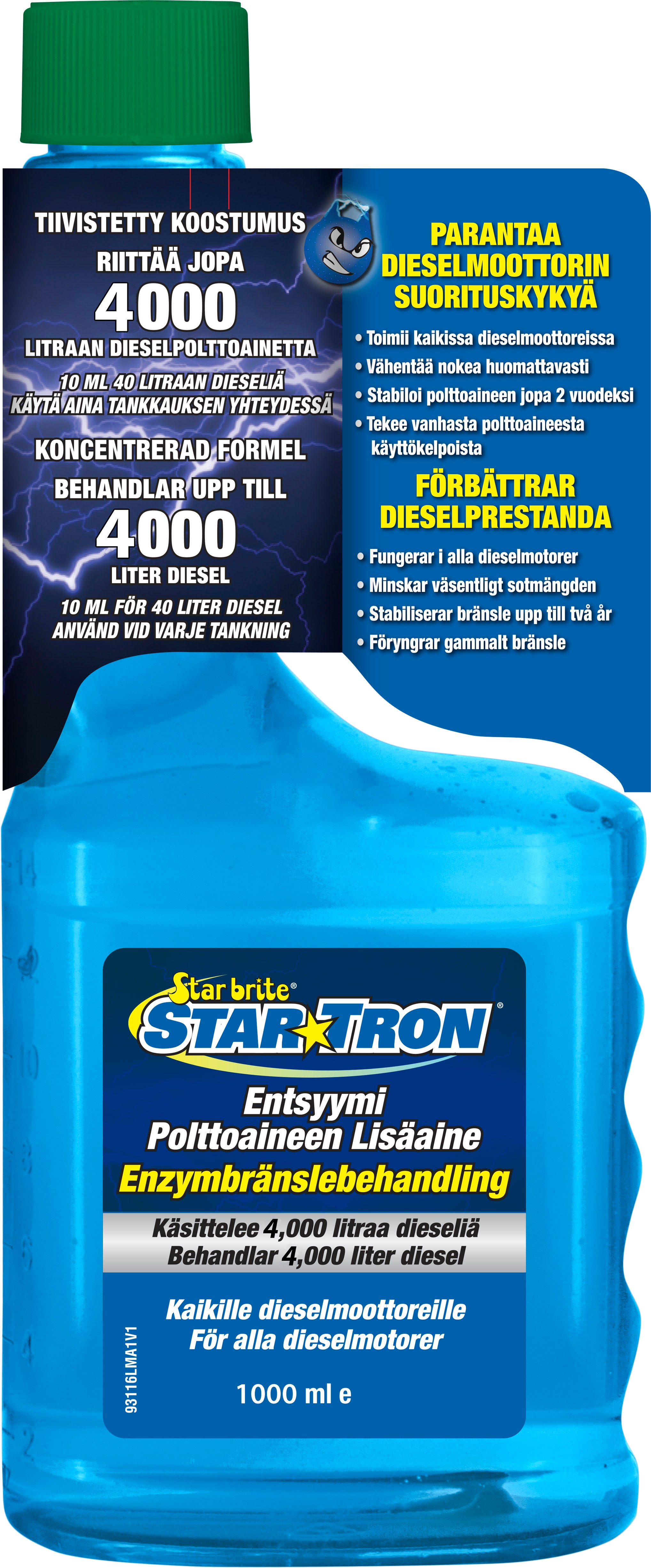 StarTron Dieselin lisäaine 1000 ml riittoisuus 4000 litr.