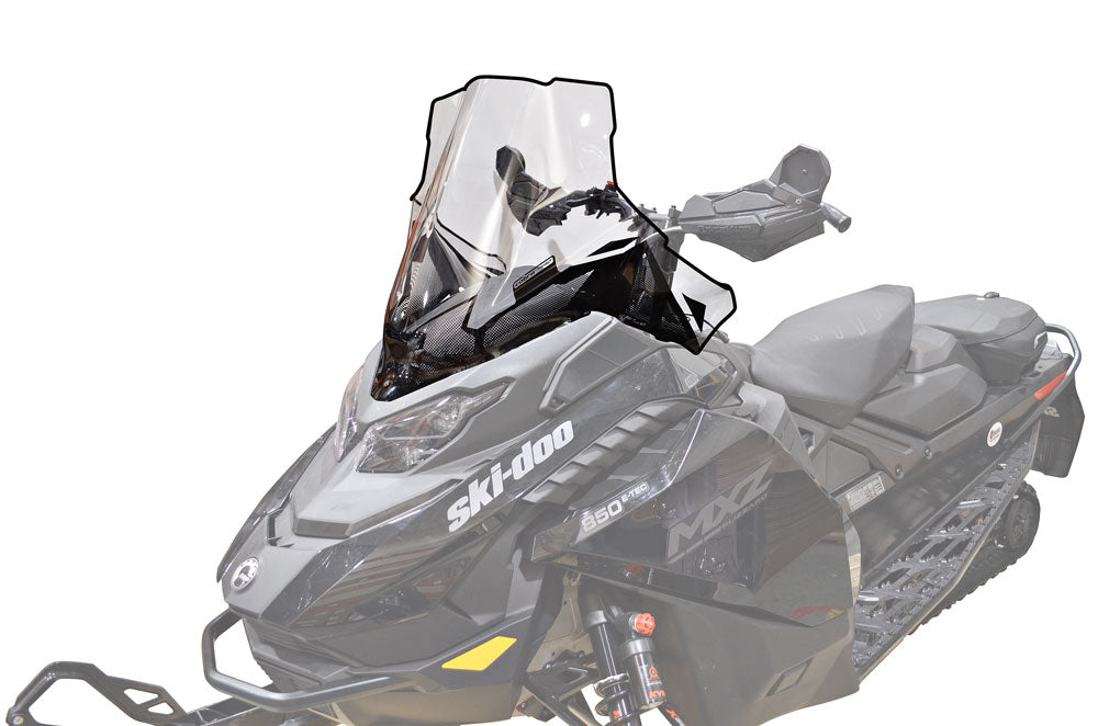 Powermadd Tuulilasi, Ski-Doo Gen5 Keskikorkea 19", Kirkas/Mustalla grafiikalla