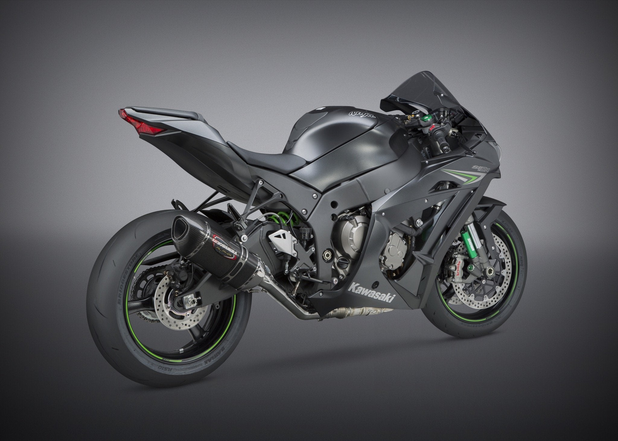 Yoshimura 3/4 System Exhaust Zx-10R/Rr 2016-20 Race Alpha 3Qtr Ss-Cf-Cf