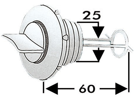 Tyhjennystulppa nylon 25mm