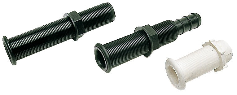 Läpivienti pohjatulpalle musta 22,7 x 150mm (letkuliittimellä)