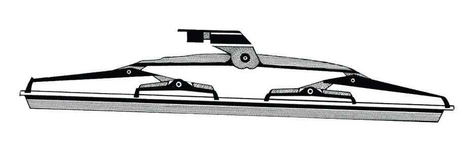 SS windshield blade w. silicone flap 405 mm