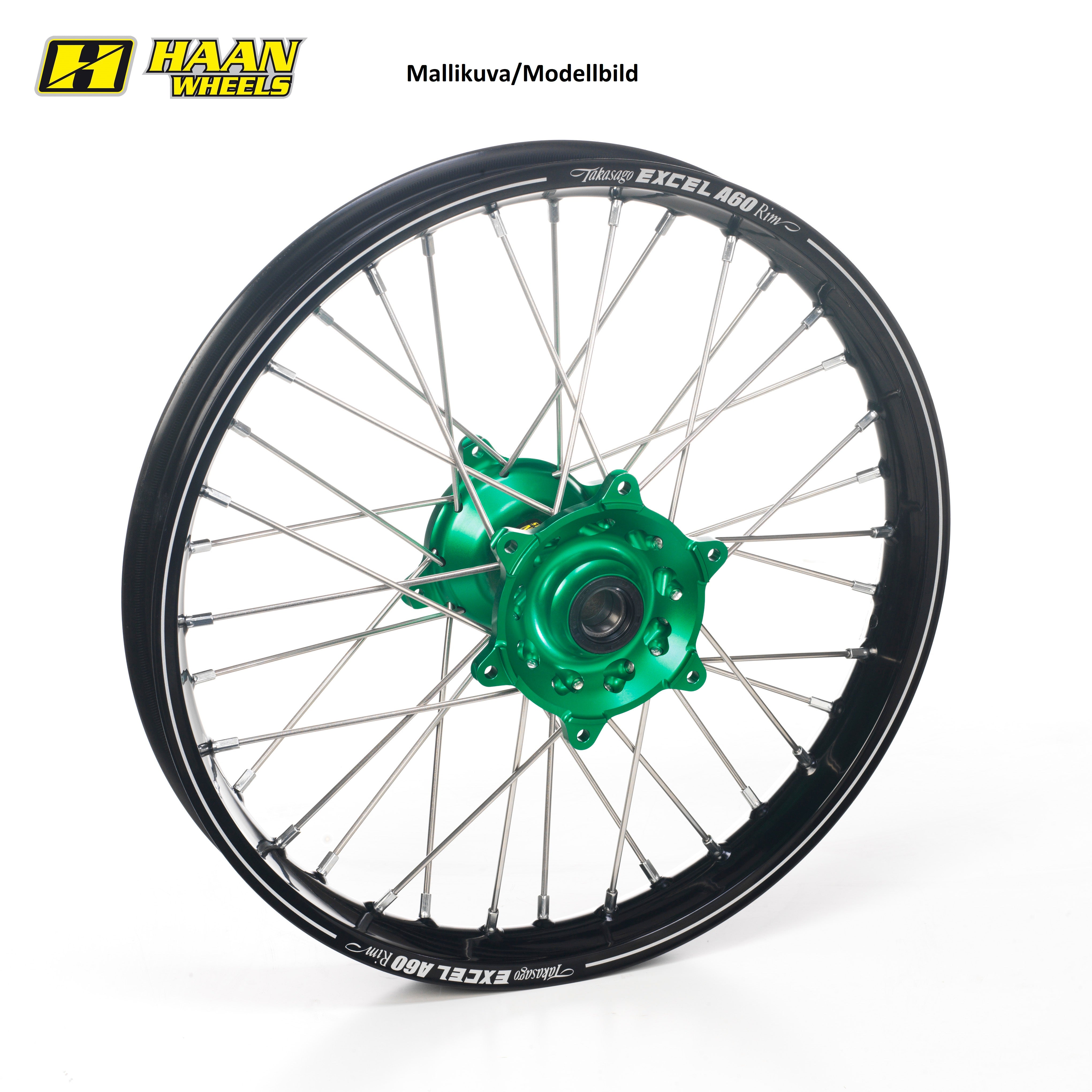 Haan wheel KX 250 / KXF 450 03-16 19-2,15 A60 RIM/GREEN HUB