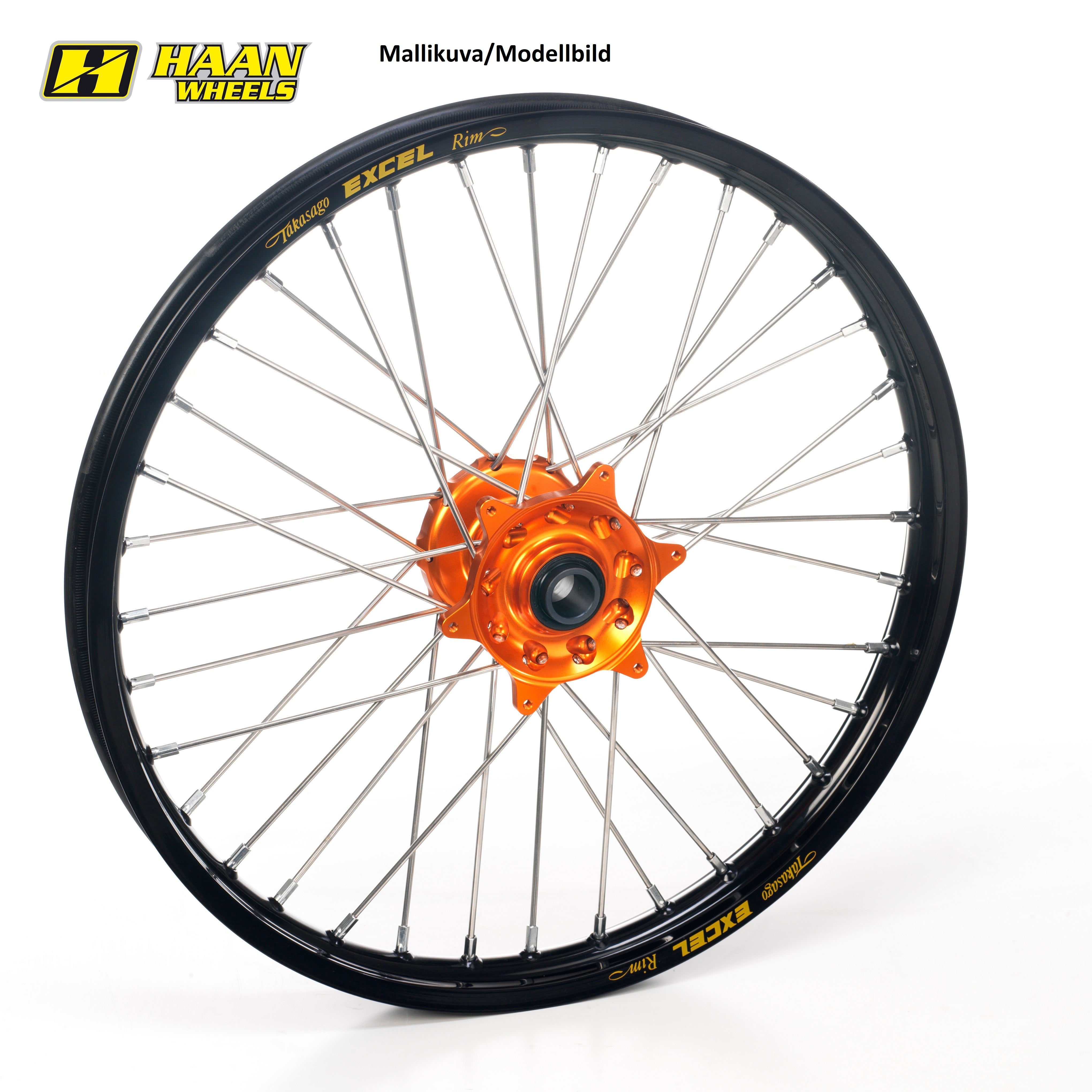 Haan wheel SX85 12-24 19" -1,40 BLACK RIM/ORANGE HUB