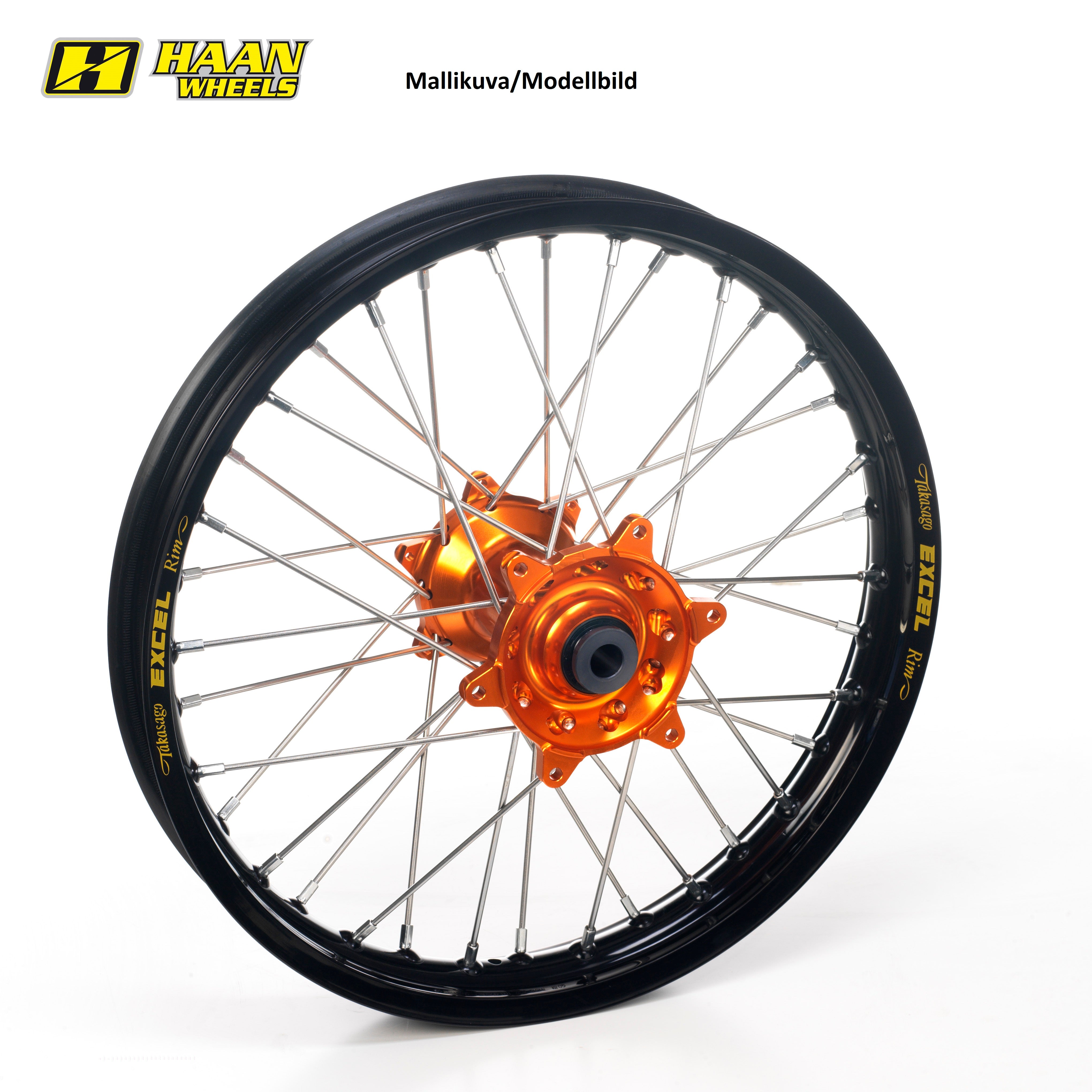 Haan wheel SX85 25-.. 16-1,85 BLACK RIM/ORANGE HUB