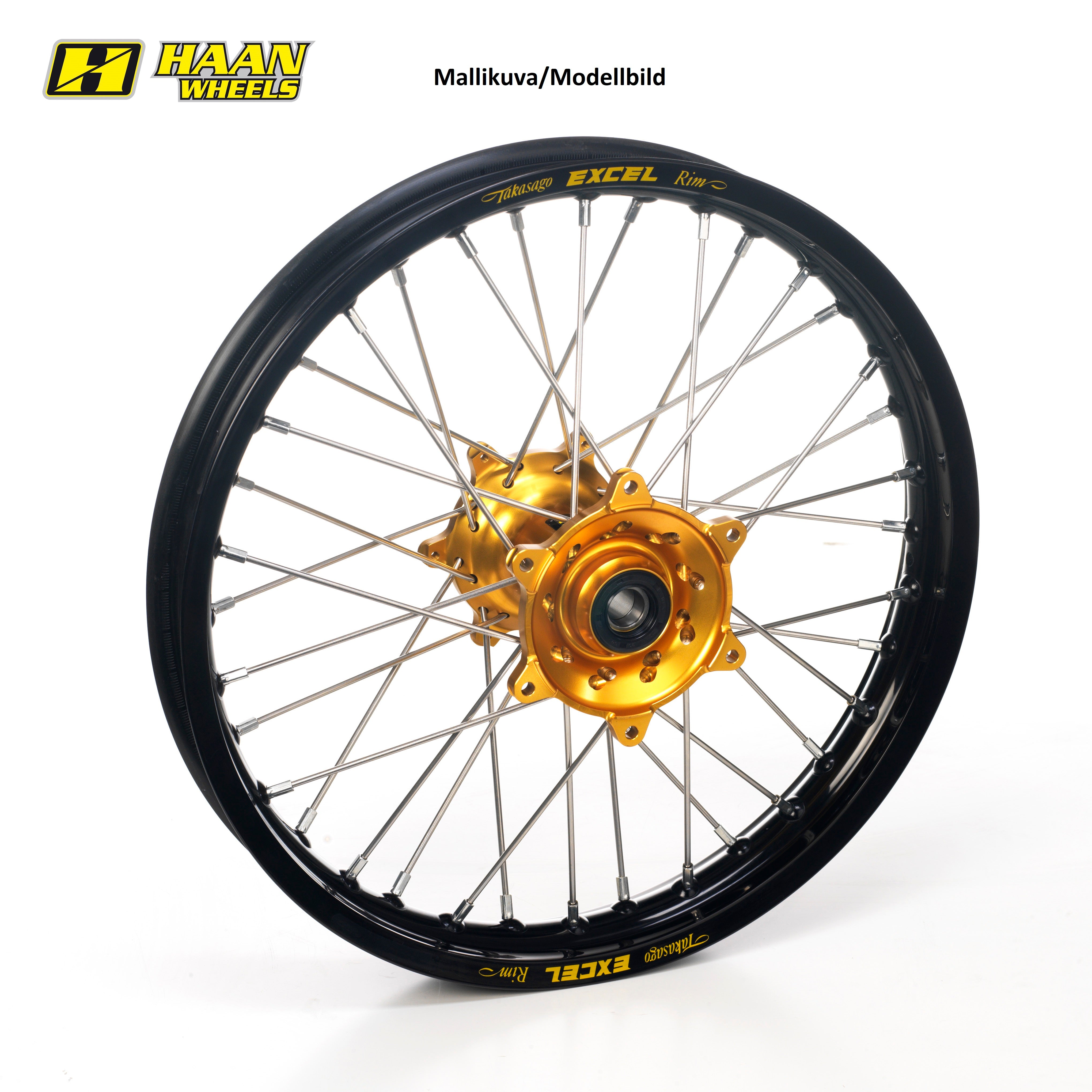 Haan wheel SX&SXF 03-14 /EXC MODELS 03-15 17-3,50 BLACK RIM/GOLD HUB