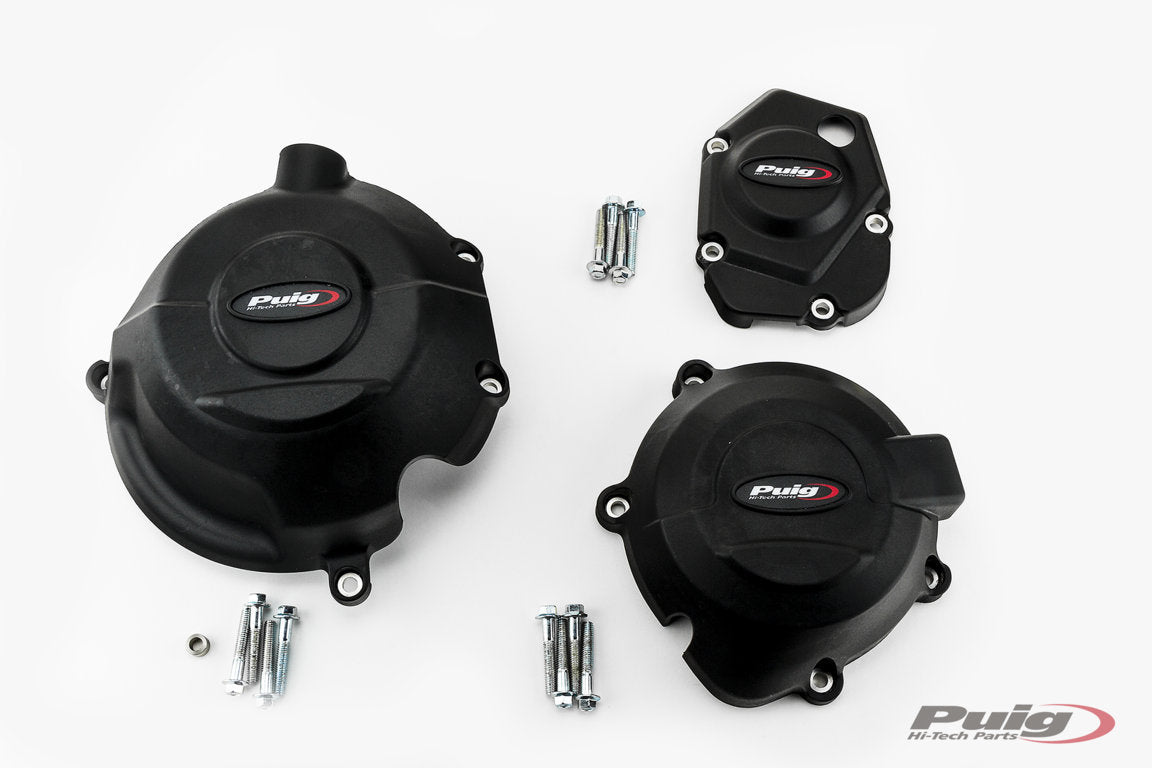 Puig Kit 3 Caps Engine Cover Kawasaki Z1000/Z900 C/Blac
