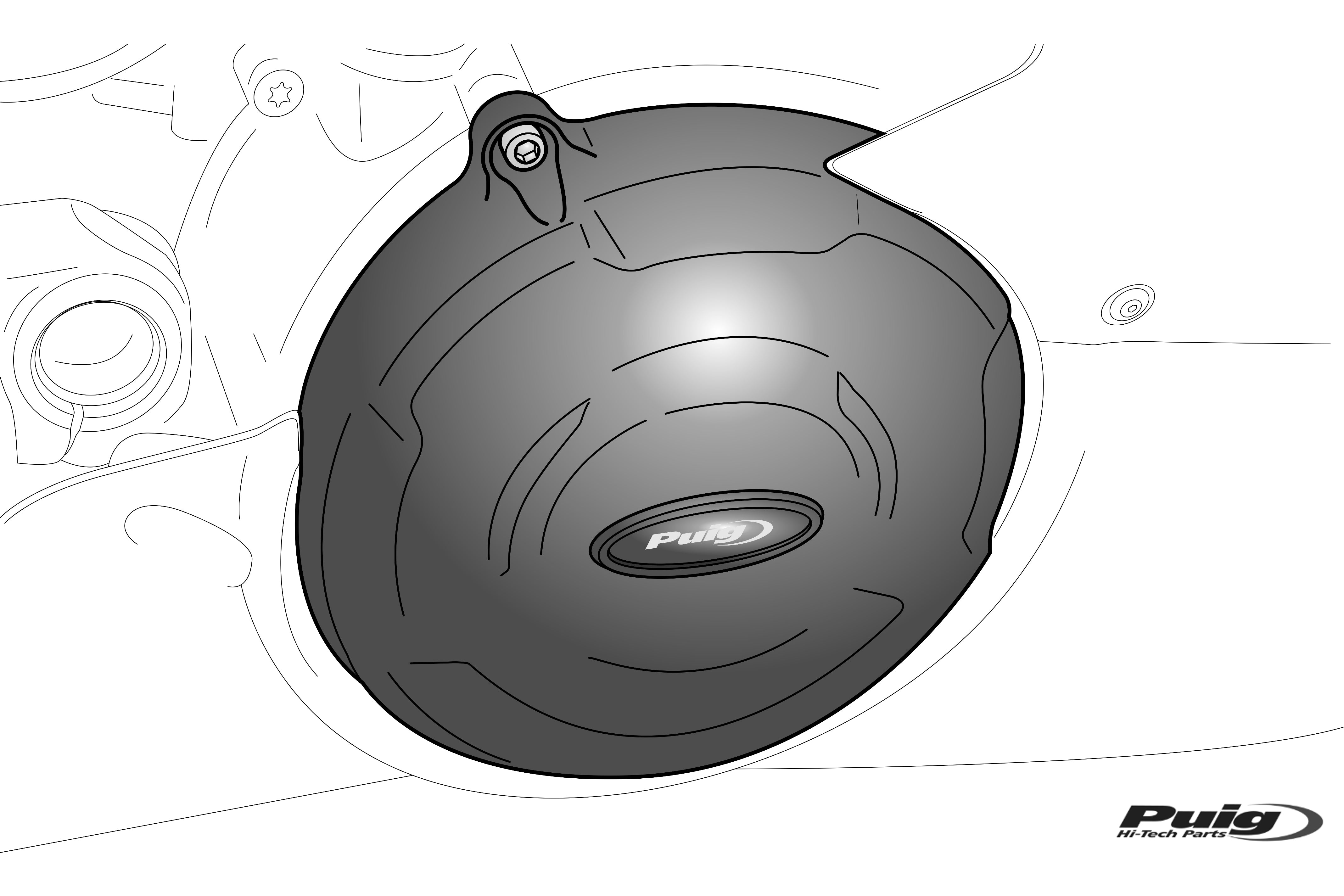 Puig Kit 3 Caps Engine Cover Ktm 790 Duke C/Black