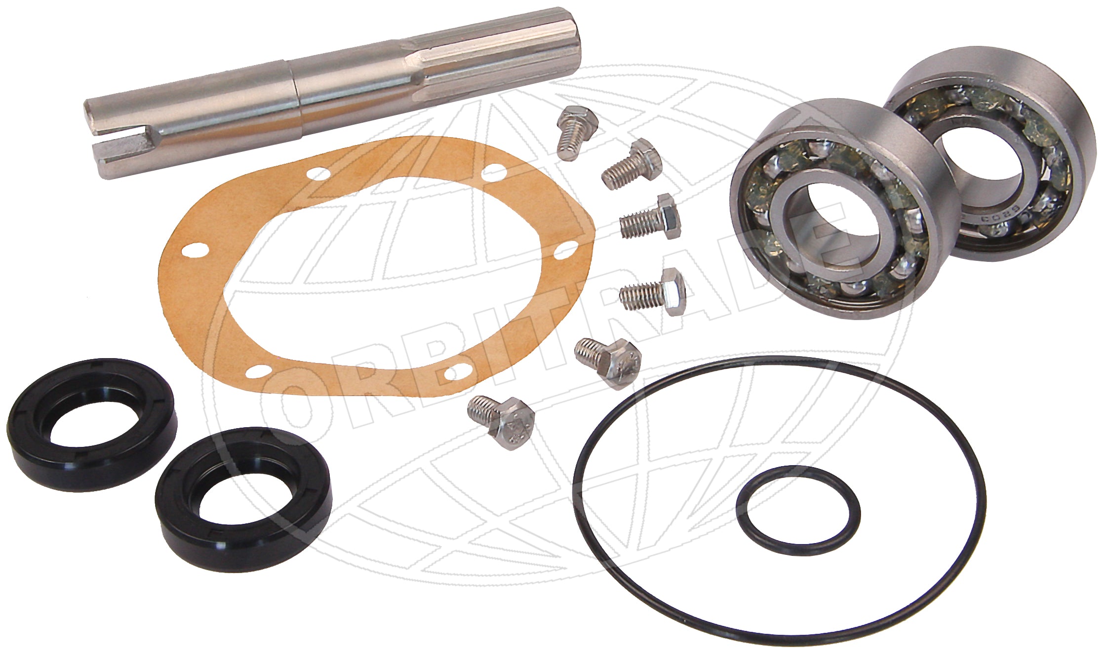 Orbitrade, sea water pump repair kit + shaft D30-D32, D40-D44
