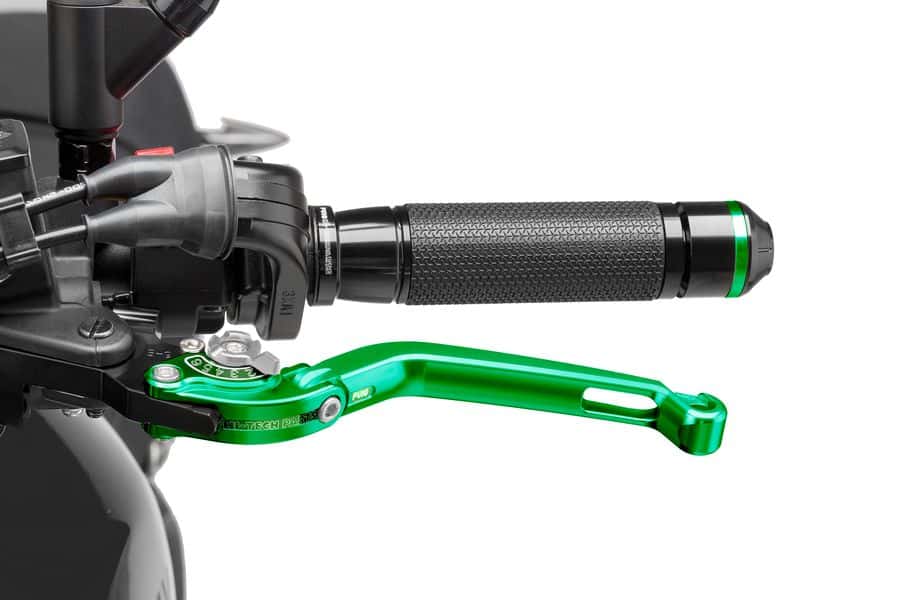 Puig Foldable Clutch Lever 16'C/Green Selector C/Silver