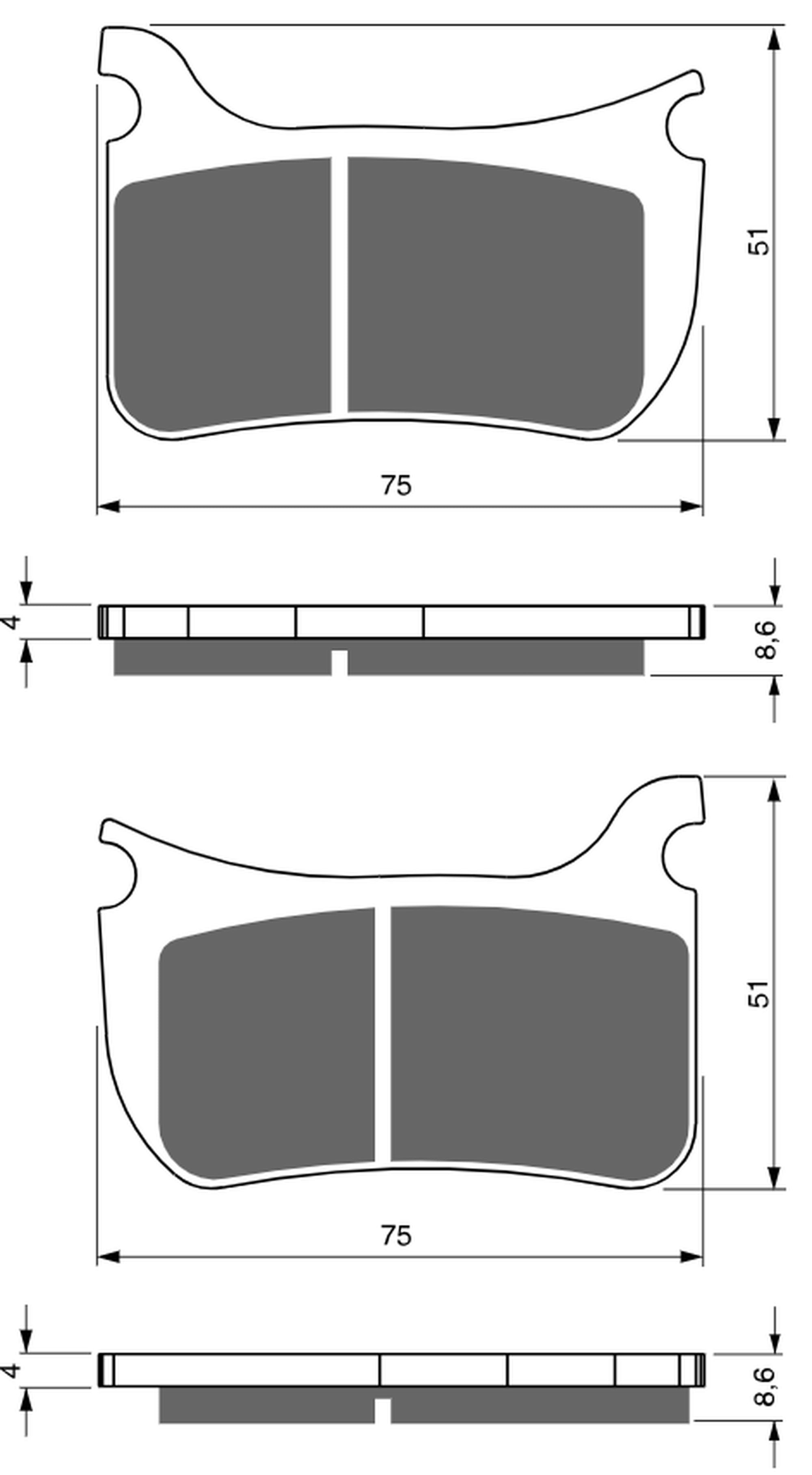 GOLDFREN Jarrupalat 276 Ceramic carbon AD FOR BERINGER 4 pist