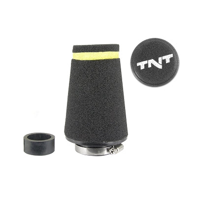 TNT Ilmasuodatin, Speed, Musta, Kiinitys Ø 28/35mm, (Ø 70 - 48mm x p. 100mm)