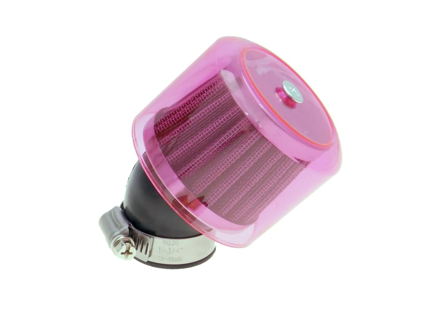 Ilmasuodatin, Air-System, Punainen, Kiinitys Ø 35mm, 45° (Ø 70mm x p. 55mm)