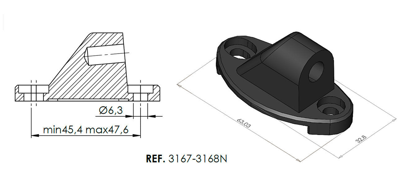 Puig Adapter Rear Mirror Right Hi-Tech I,Ii,Iii,F1,Gt