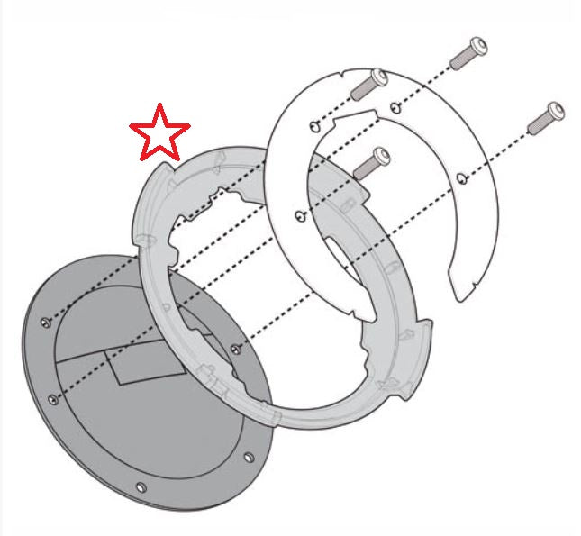 Givi Tanklock kiinnike, Tanklocklaukkujen kiinnittämiseen
