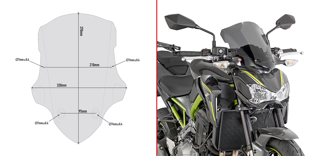 Givi Specific screen, smoked KAW. Z900 '17
