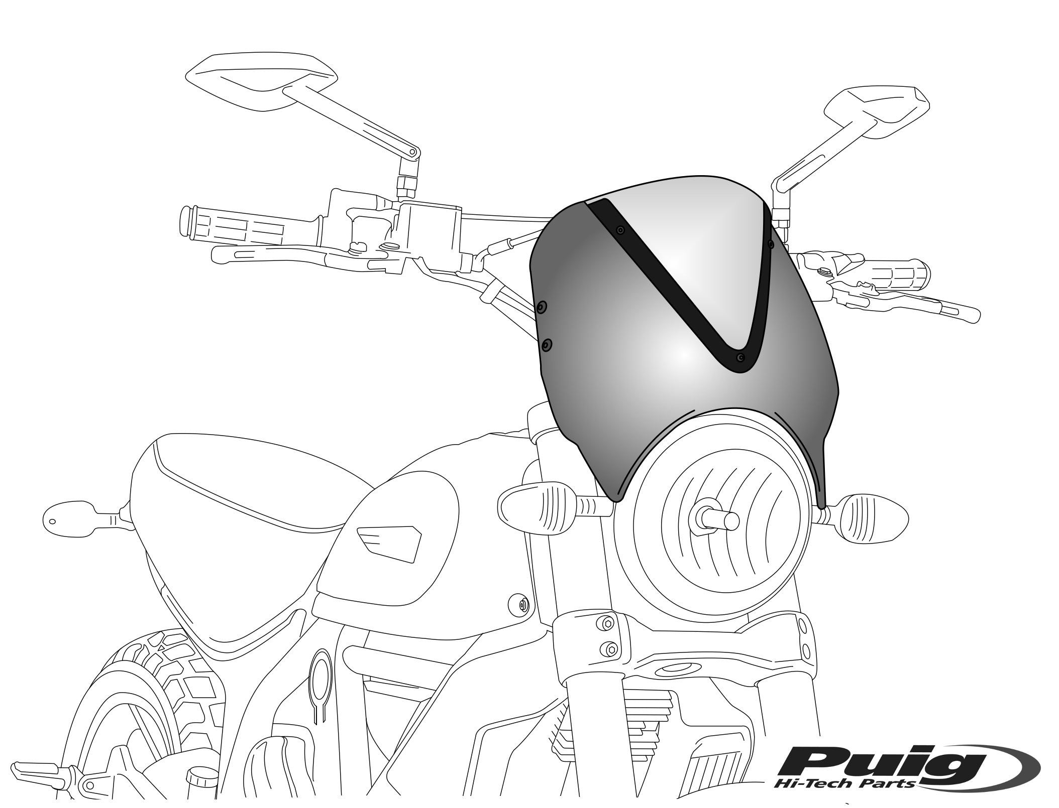 Puig Windshield Screen Vision C/Dark Smoke