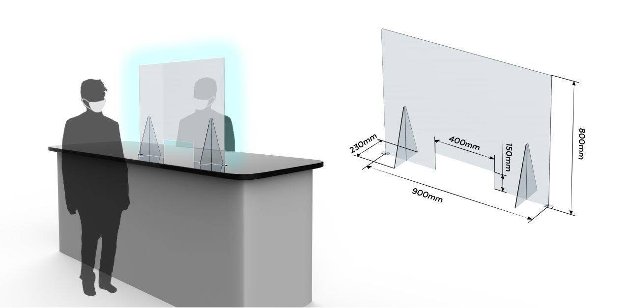 Puig Desktop Disp Screen 3MM Thick 900X800 2Supports