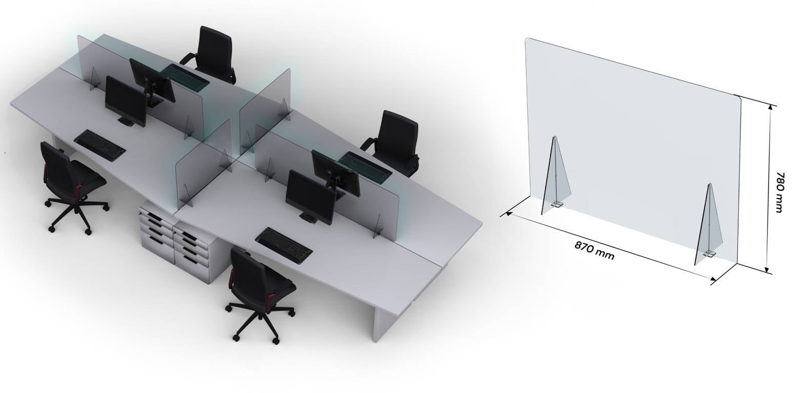 Puig Desktop Dividing Screen 900X800 C/Clear