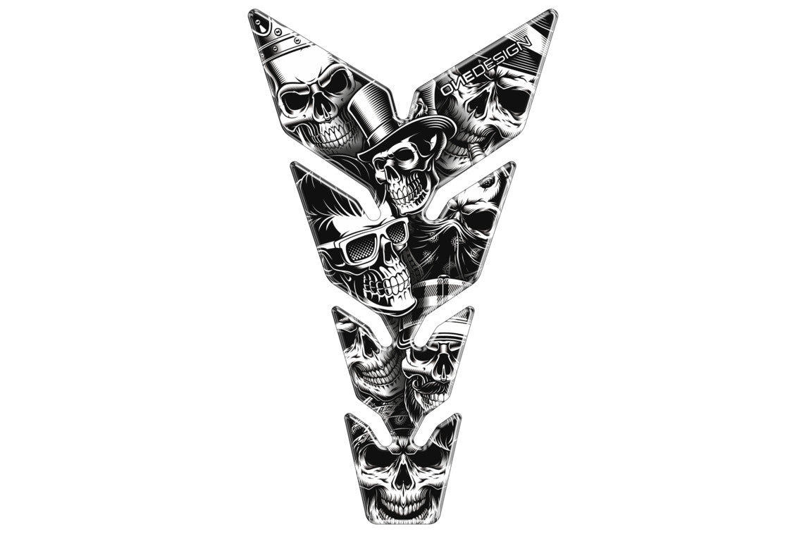 Puig Tank Pad Skull Party Black&White C/Black