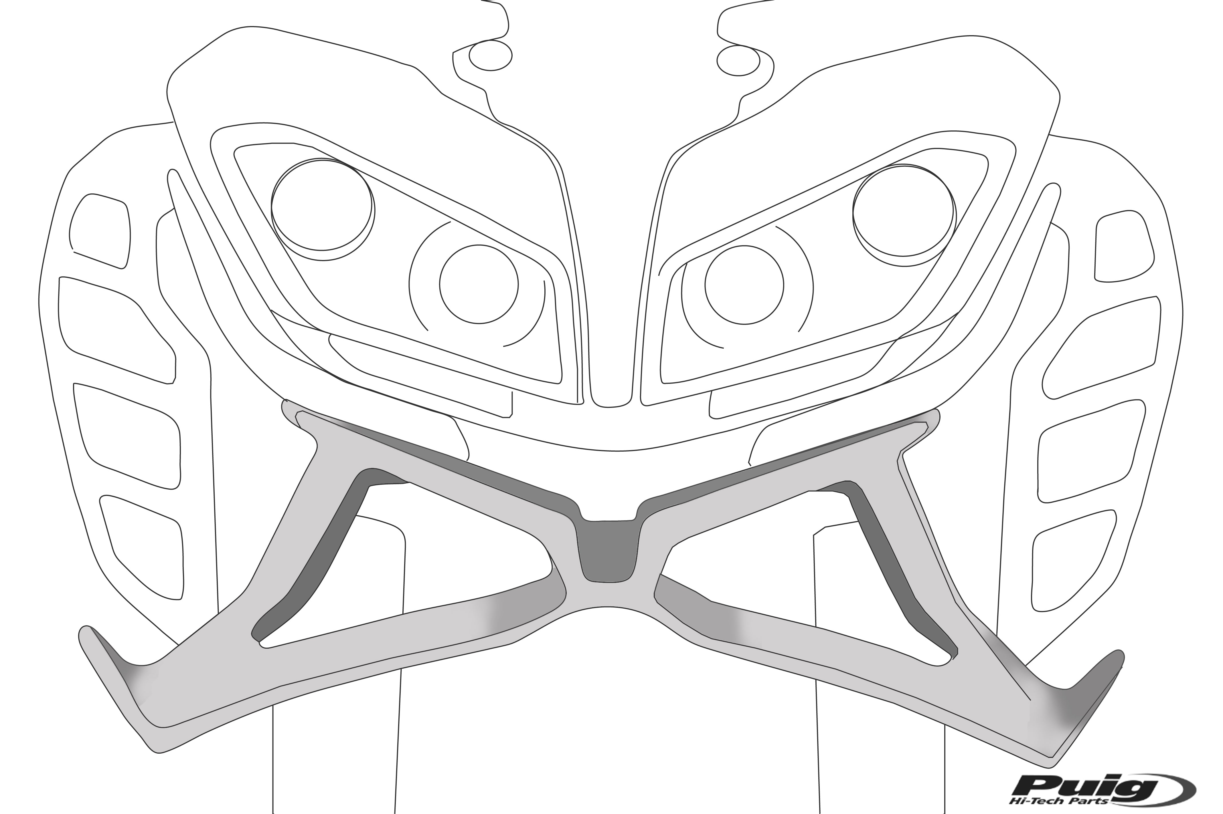 Puig Frontal Spoiler Naked Kawasaki Z900 20'-23' C/Black