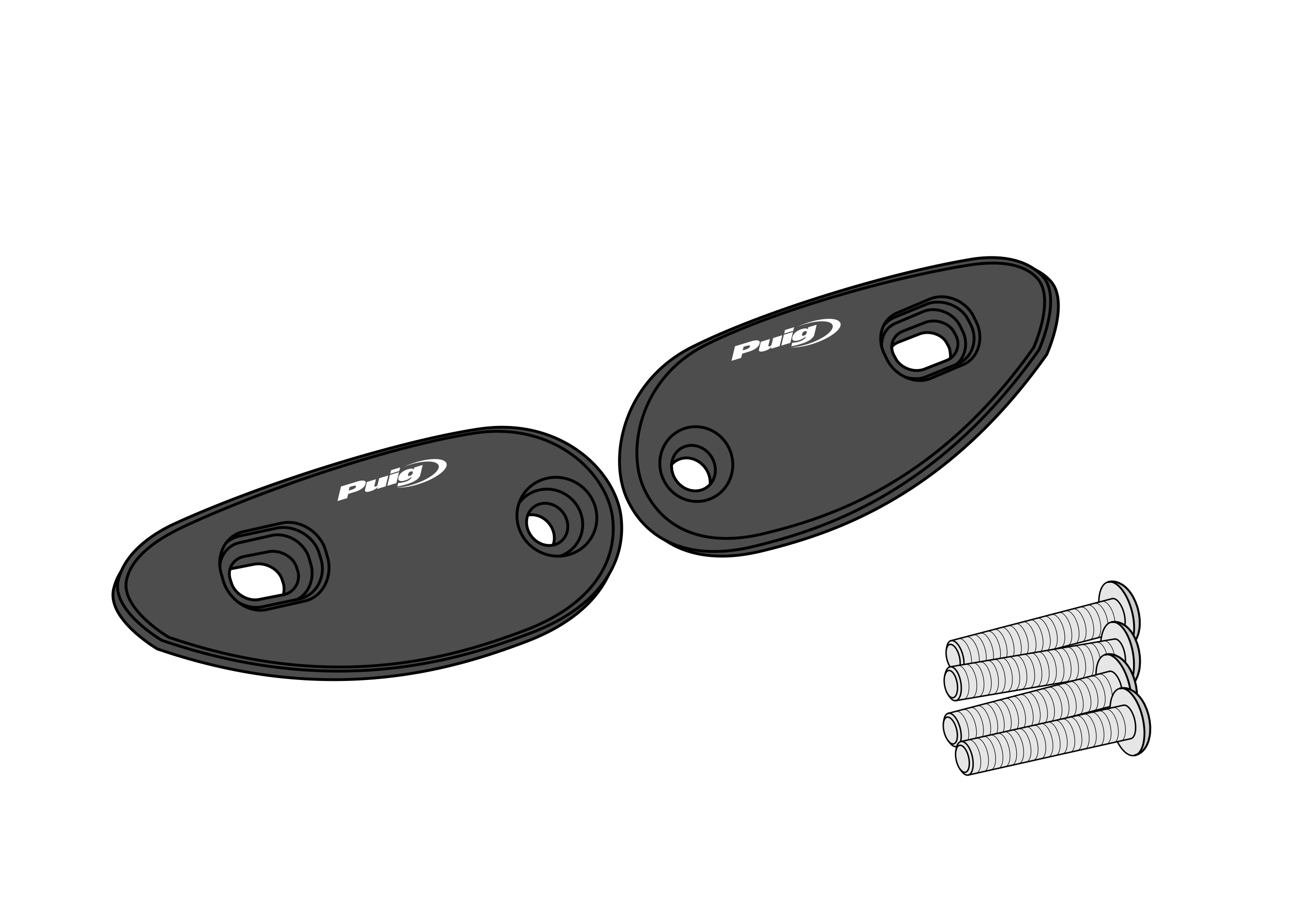 Puig Mirror Block Off Plate Set Yamaha T-Max 560/Sx/Dx/
