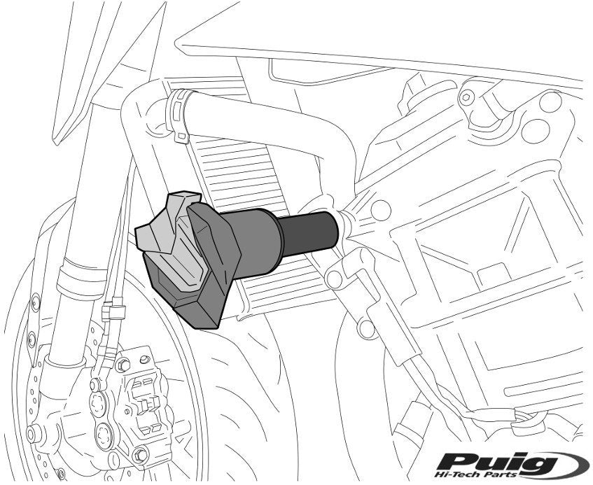 Puig Supports Footpegs Driver Rig/Lef Ducati (C-39)