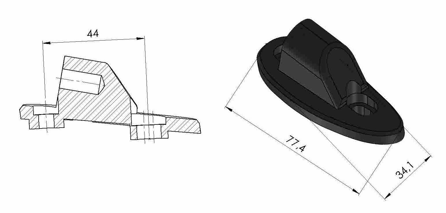 Puig Adapter Left Rear Mirror Gti Honda Cbr1000Rr/Sp/S