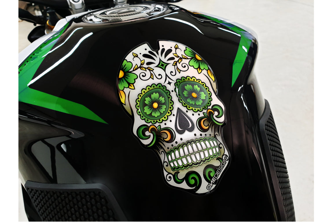 Puig Tank Pad Skull C/Green