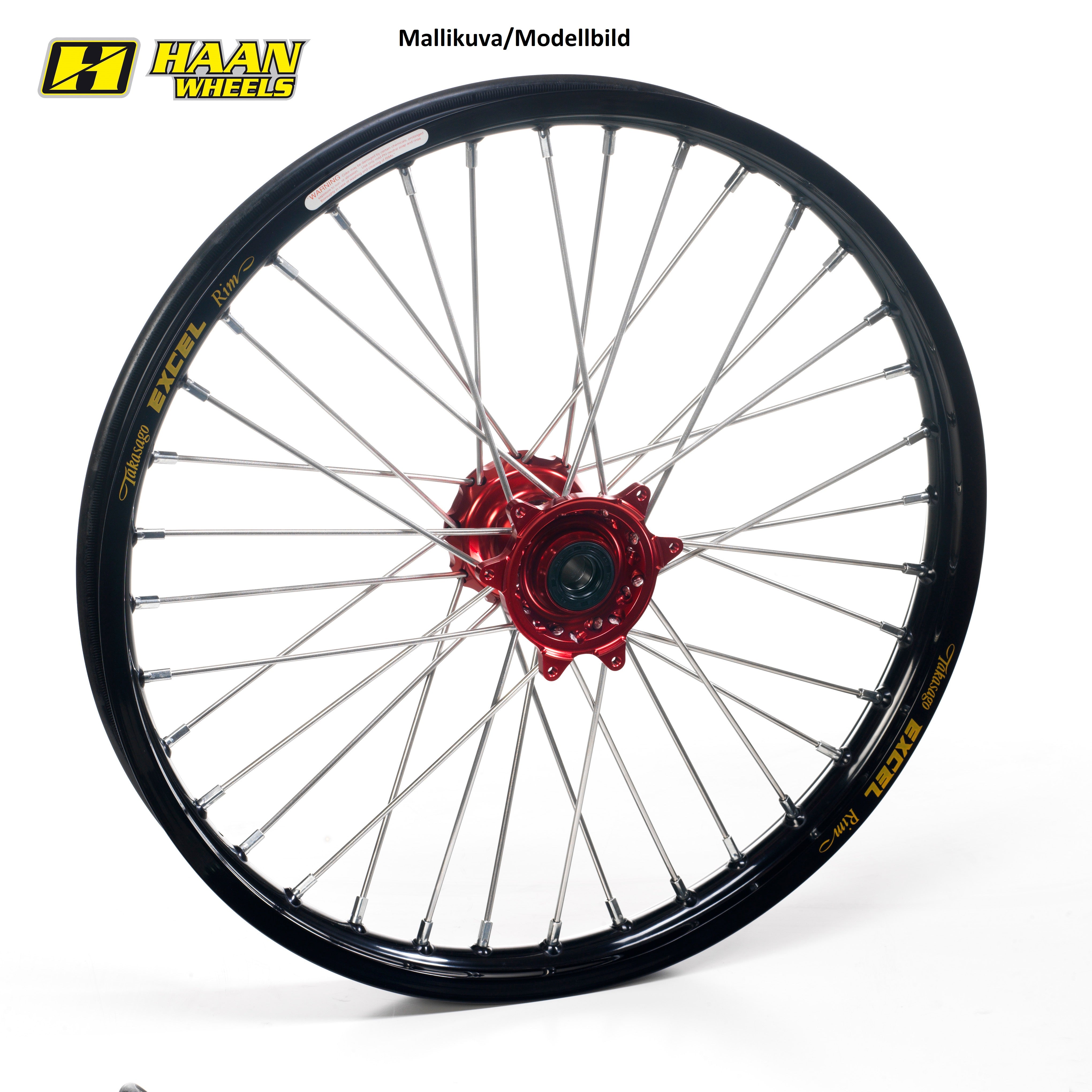 Haan wheel KX 125/250 / KXF250/450 06-18 21-1,60 RED HUB/BLACK RIM