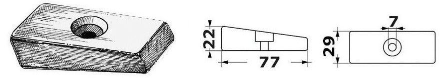 Osculati anodi (sinkki) Mercury/Mariner/Honda