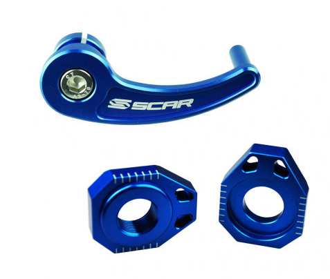 Scar Rear axle pull + Axle blocks sherco - Blue color