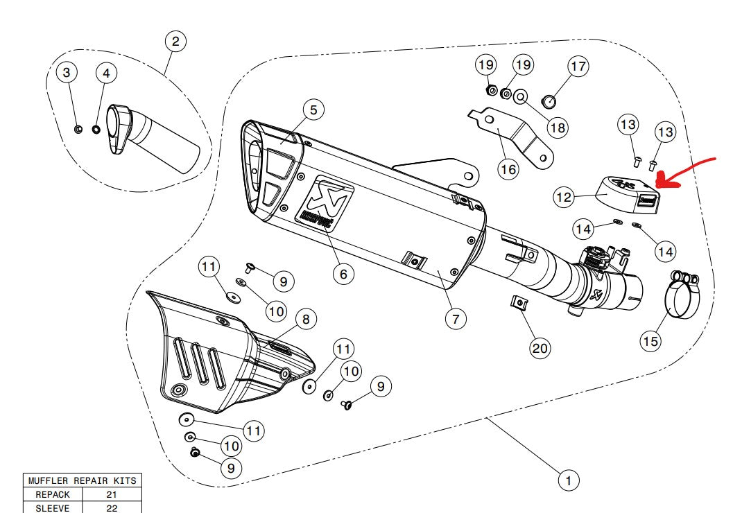 Akrapovic Exup valve cover CA YZF-R6 2017-2020