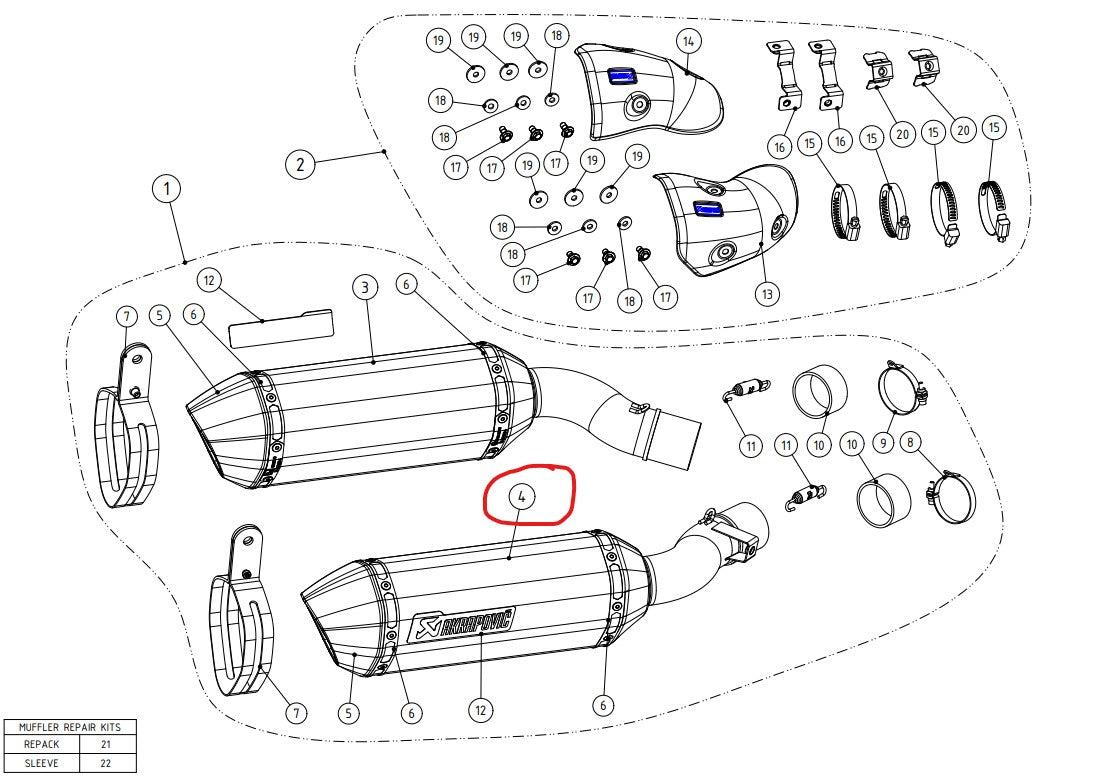 Akrapovic Äänenvaimennin Aivan CA Z1000 2014-2020