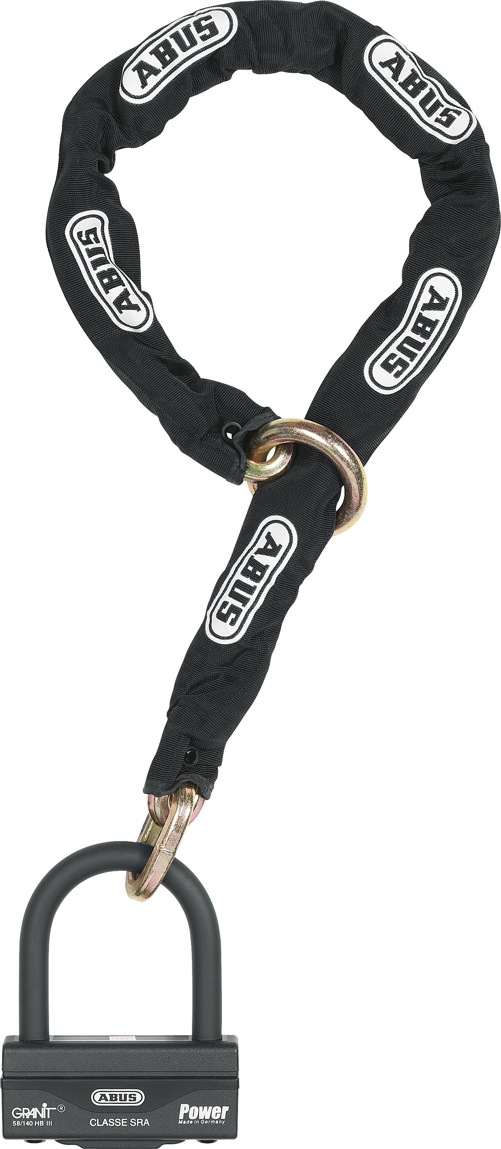 ABUS Ketjulukko Granit 58/140HBIII100 + 12KS120 black loop