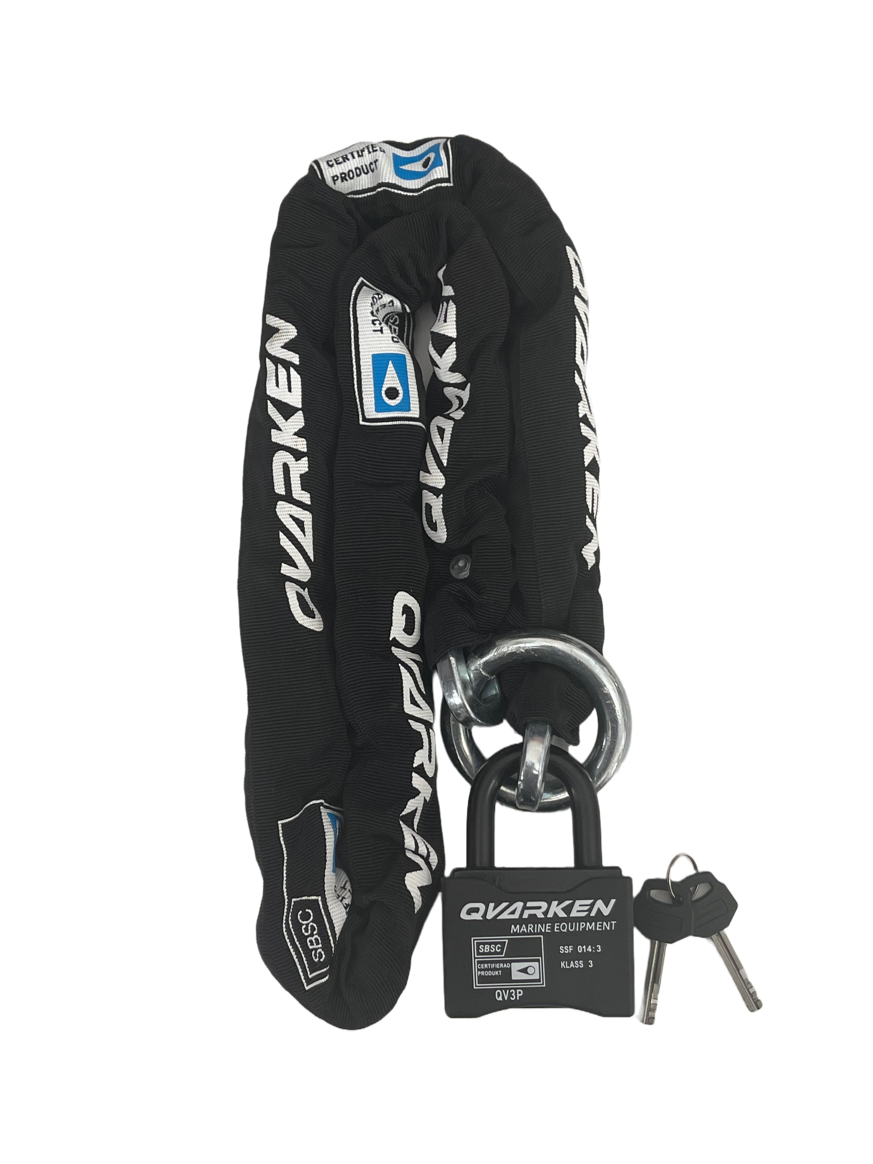 Qvarken Lukituspaketti ketju+lukko Luokka 3 1,5m