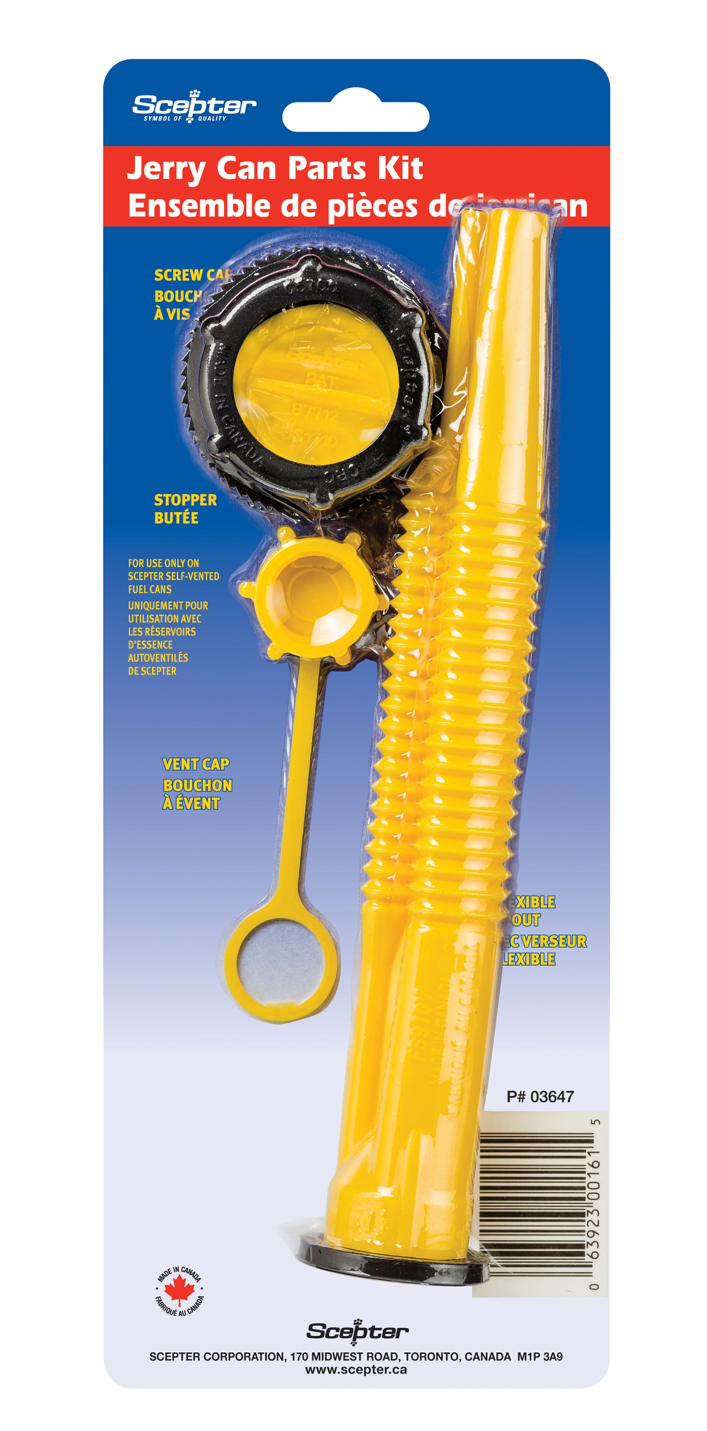 Scepter Varaosasarja polttoainekanisteriin (JCA4)