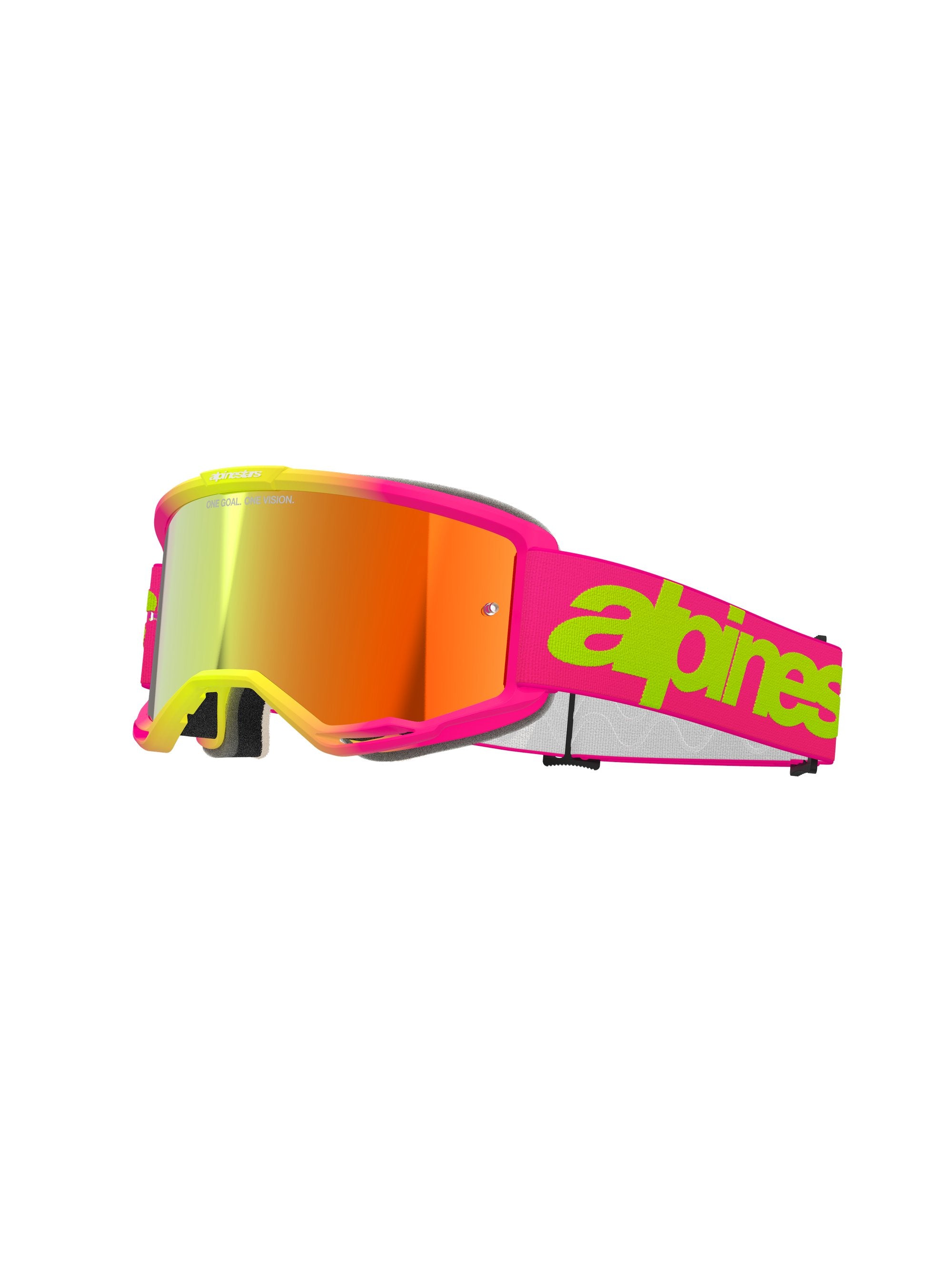 Alpinestars Ajolasit Vision 5 WORDMARK Pinkki/Fluo Keltainen Peili Punainen