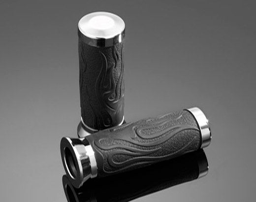 Highway Hawk handgrips set 1 flame rubber