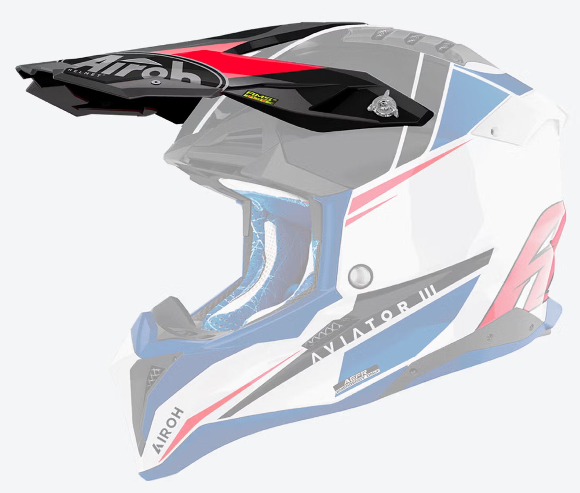 Airoh Aviator 3 Peak Push Blue/Red Gloss