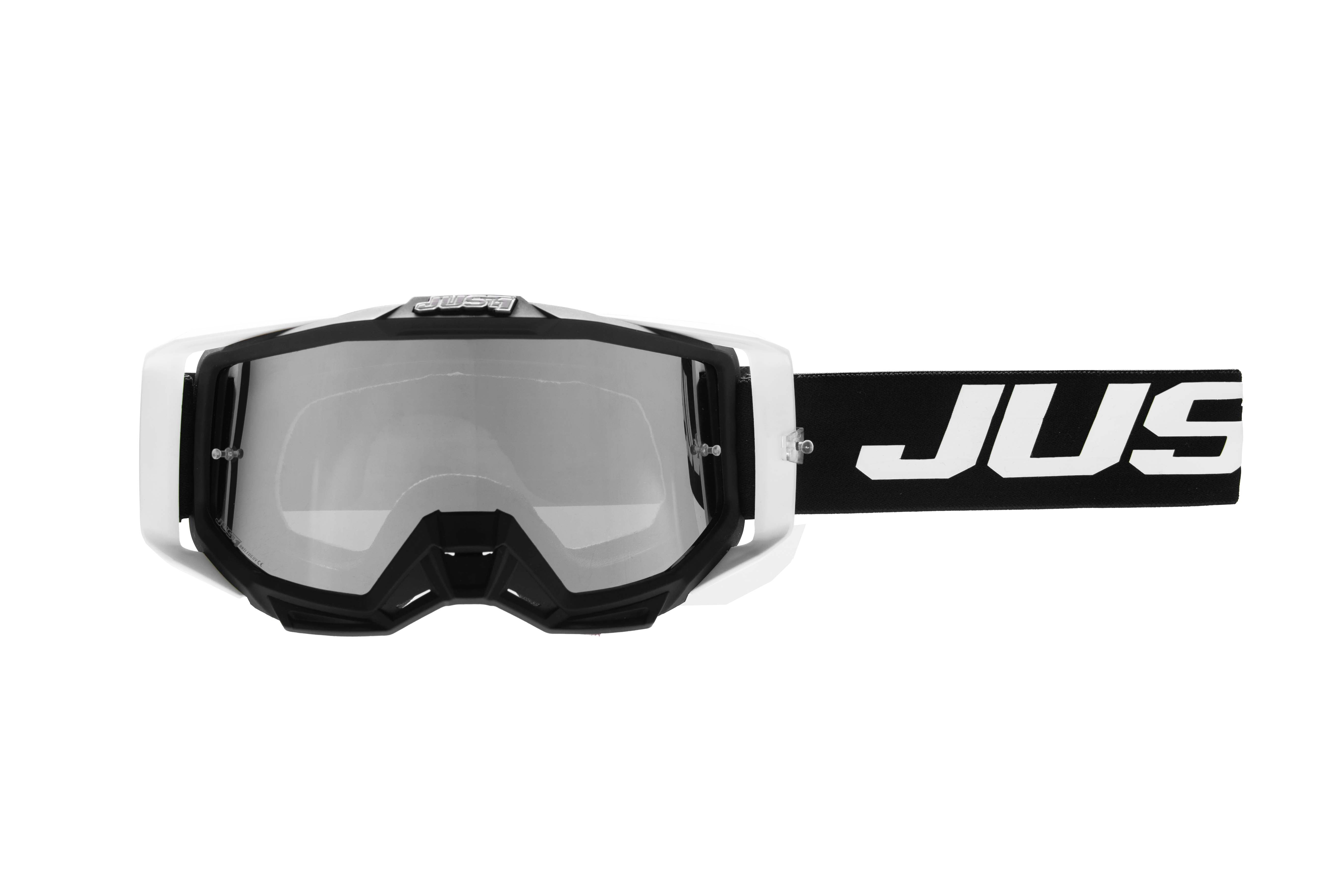 Just1 Goggle Iris 2.0 Logo Valkoinen - Musta Peili Hopea Linssi