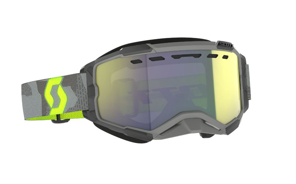 Scott Goggle Fury Snow Cross light grey/neon yellow / enhancer yellow chrome