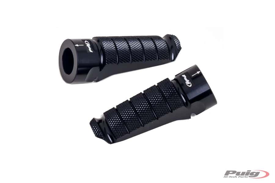Puig Pair Footrests Hi-Tech Racing Right/Left C/Black