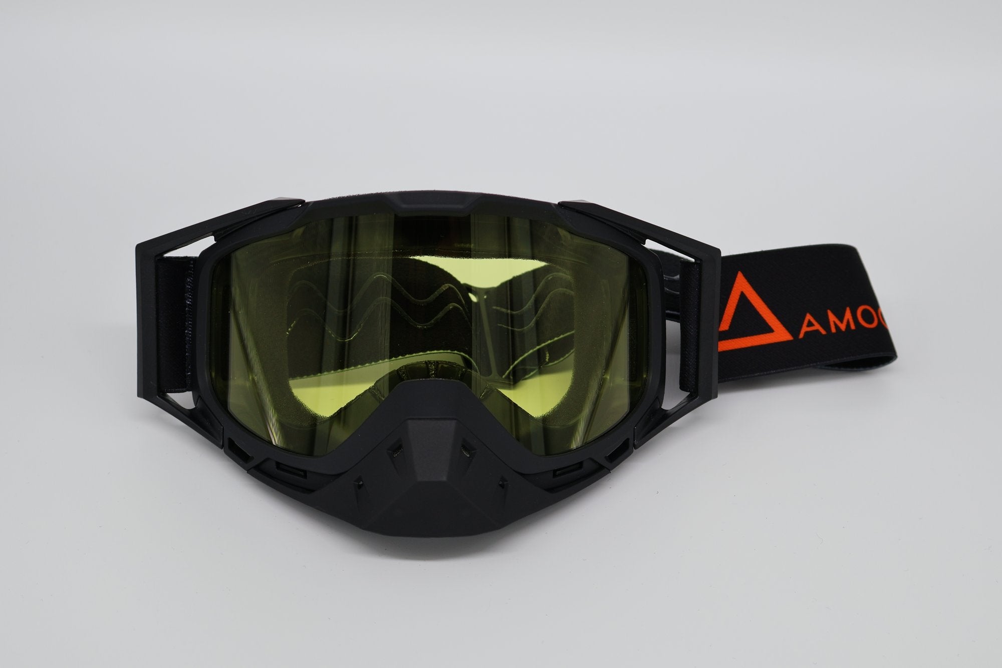 AMOQ Youth Snow Goggles Black-Orange, yellow lens