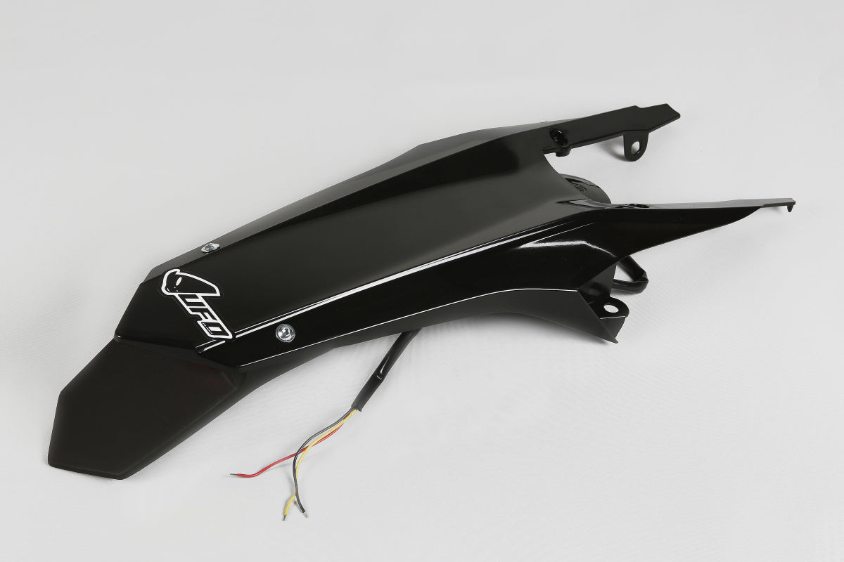 UFO Rear Fender Enduro LED HVA TE/FE 125-501 2014-16 Musta 001