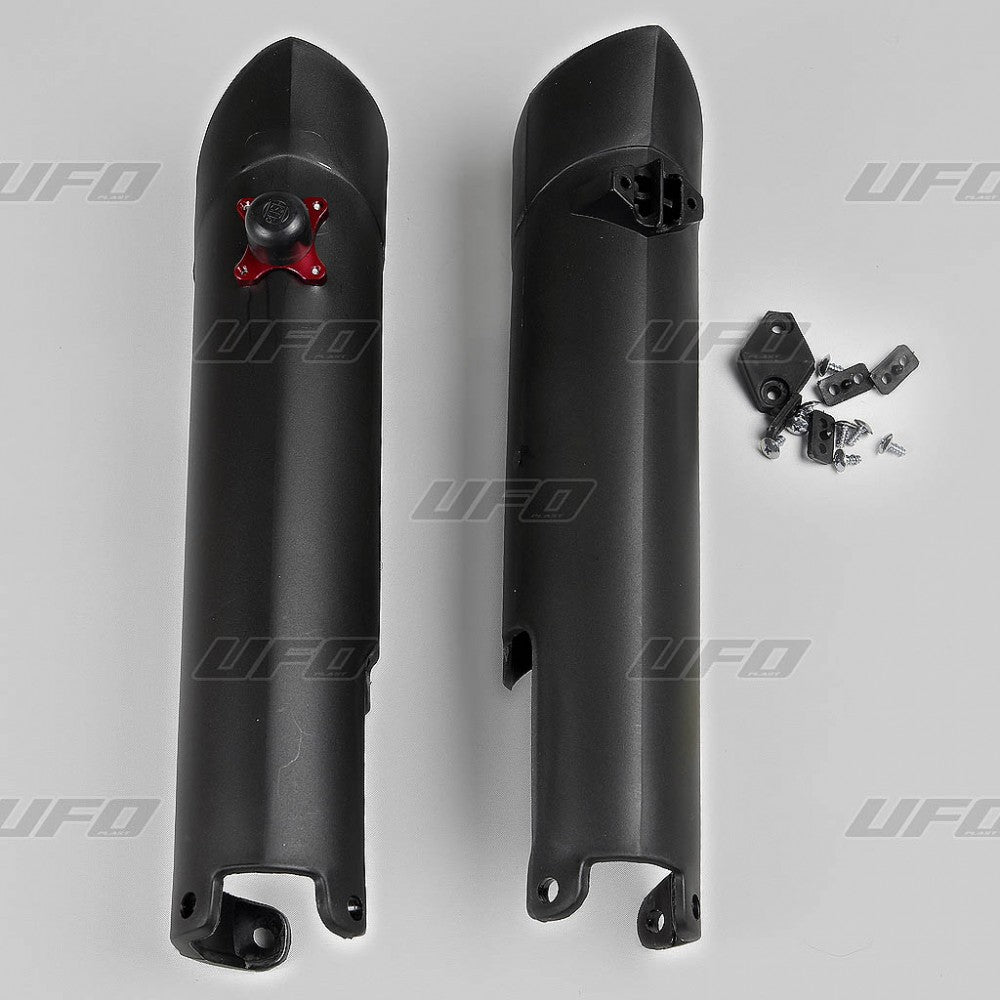 UFO Starttinappi/Etuhaarukan suojat KTM125-450 SX/SXF 07-14 Musta 001